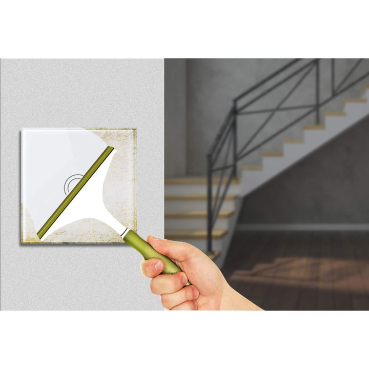 Maclean MCE710W Interruttore singolo retroilluminazione a LED Touch in vetro  Interuttore a croce per le Scale Montascale Bianco con il pulsante rotondo