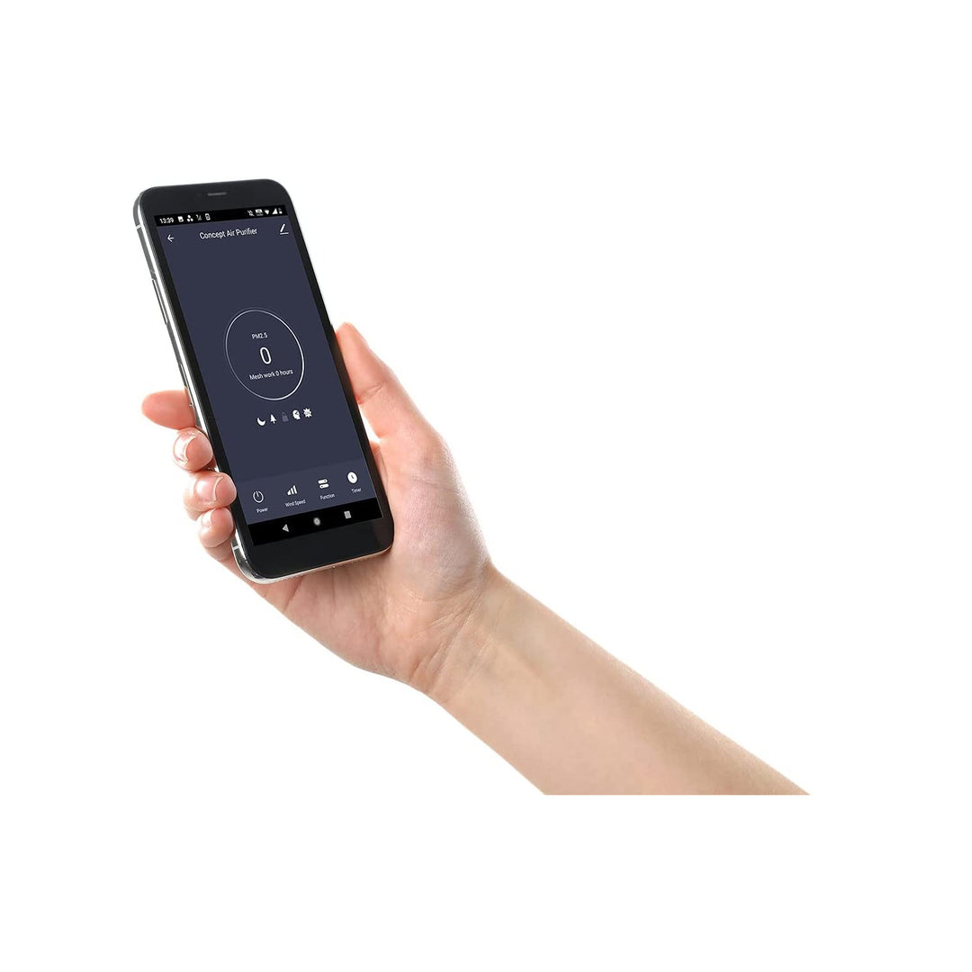 CONCEPT Purificatore d'aria Perfect Air SMART CA2000 320 m3 / h Filtrazione a 7 stadi HEPA-13 Filtro per la polvere Ionizzatore Filtro al carbonio 99,9% App mobile, nero