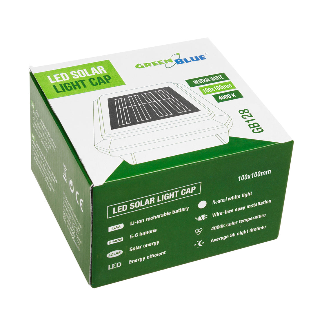 Greenblue GB128  Lampada solare Tappo per palo 100*100 sensore crepuscolare