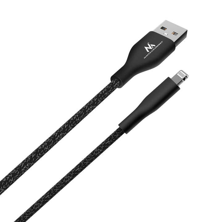 Maclean Energy MCE845B Cavo lightning  MFi (realizzato per iPhone / iPod / iPad) che supporta la ricarica rapida 2,4A nero lunghezza 1m 5V/2,4A - trasferimento dati