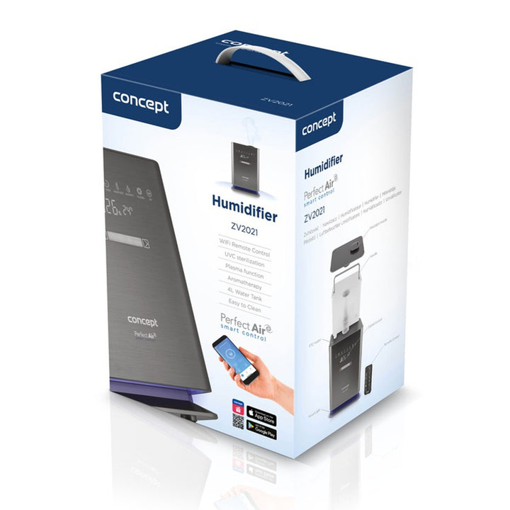 Concept ZV2021 Umidificatore Perfect Air Wifi Remote Aromatherapy Timer UV UVC LED Display