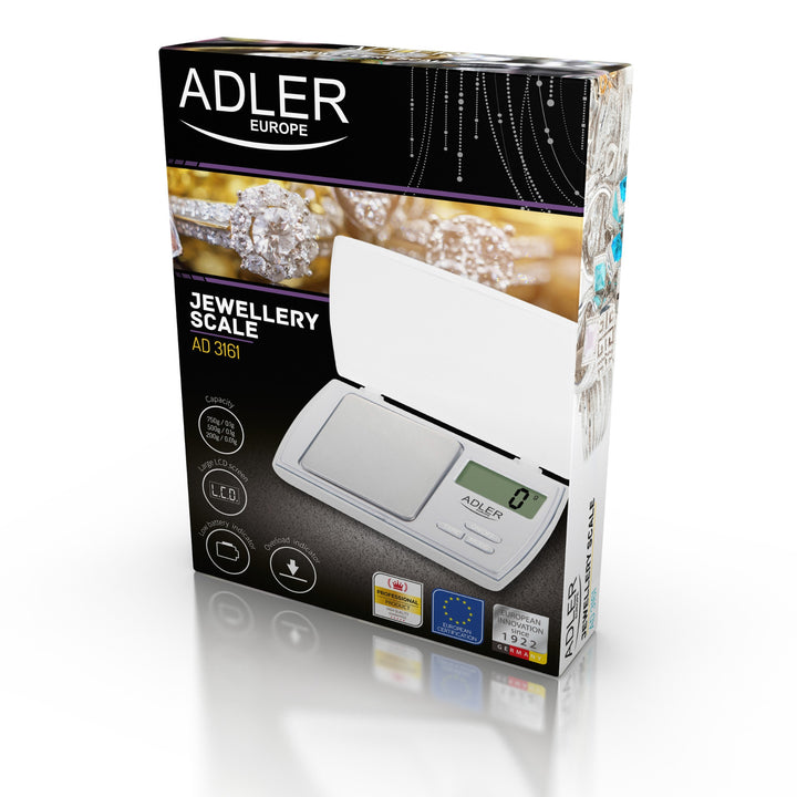 Bilancia di precisione Adler AD 3161 con display LCD chiaro
