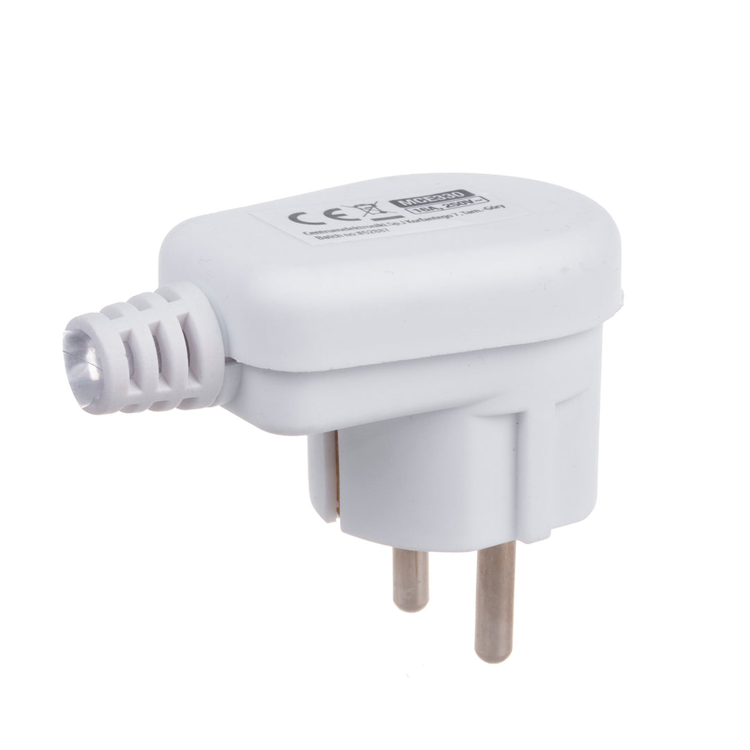 Maclean MCE330 Spina con corrente Spina angolare Unischuko 16A 250V  con messa a terra Plastica Bianco