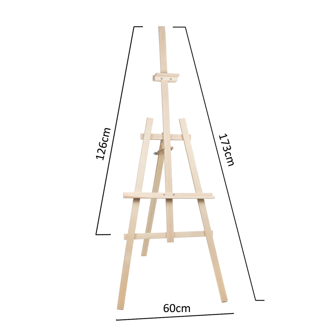 Cavalletto da pittura con regolazione dell'altezza, Legno di faggio stabile,naturale ecologico, per adulti e bambini, professionale