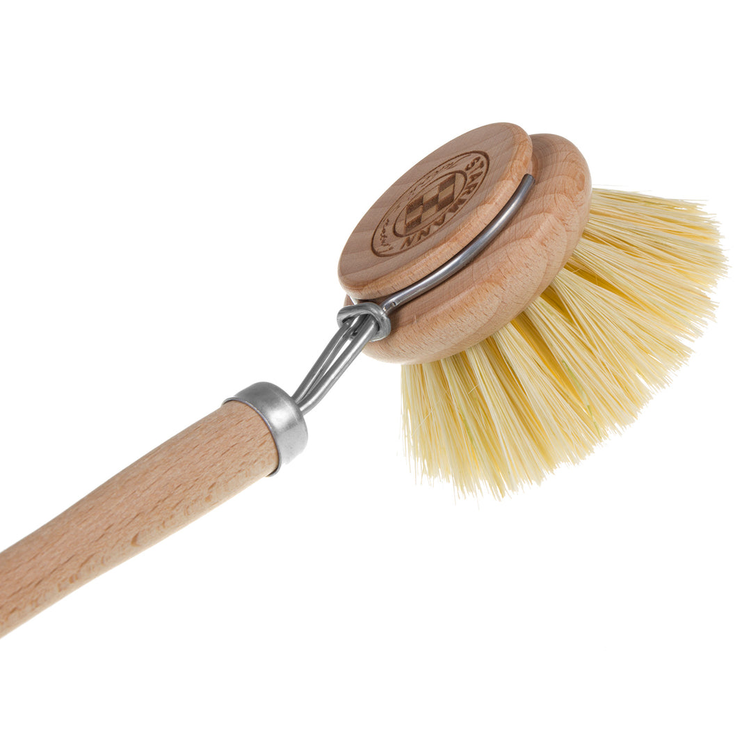 STARMANN Spazzola di legno  per piatti + tampico (agave)