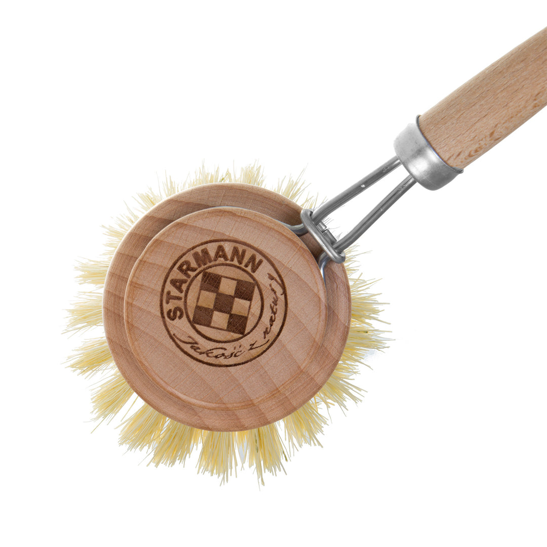STARMANN Spazzola di legno  per piatti + tampico (agave)