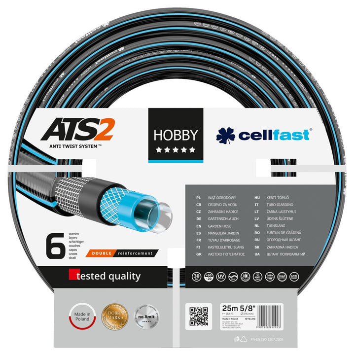 Cellfast Hobby tubo da giardino ATS2 5/8" 25m 6 strati