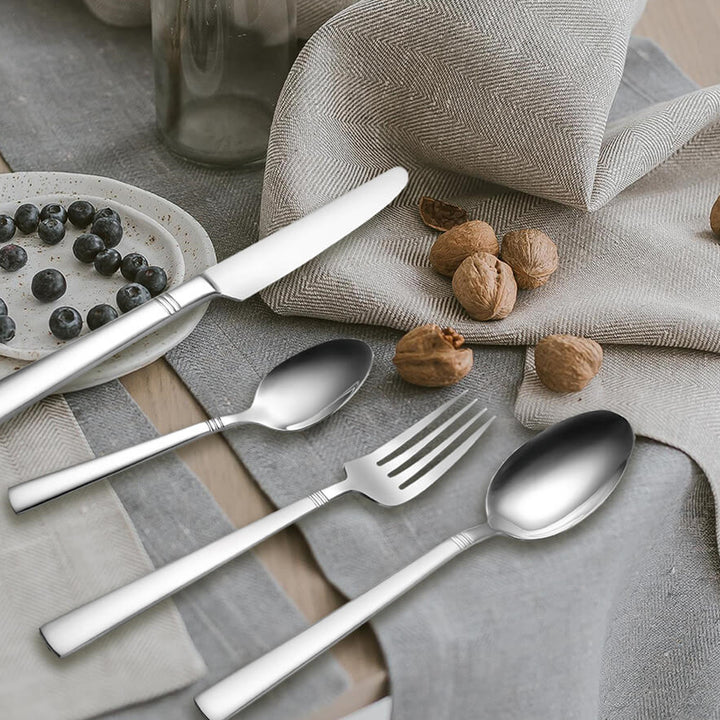 Maestro MR-1527-24Set di posate 24 pezzi per 6 persone in acciaio inox posate set coltello forchetta cucchiaio tavolo posate argento