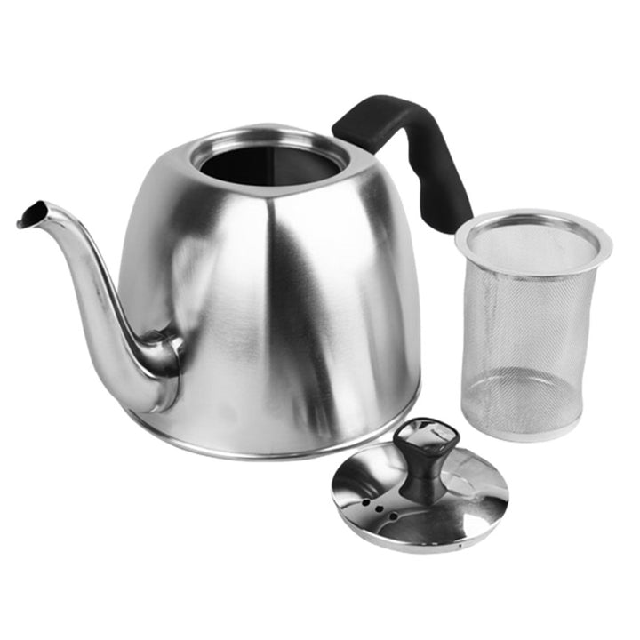Teiera con coperchio e colino 1,1L Bollitore per fornello a induzione e altri Teiera in acciaio inossidabile