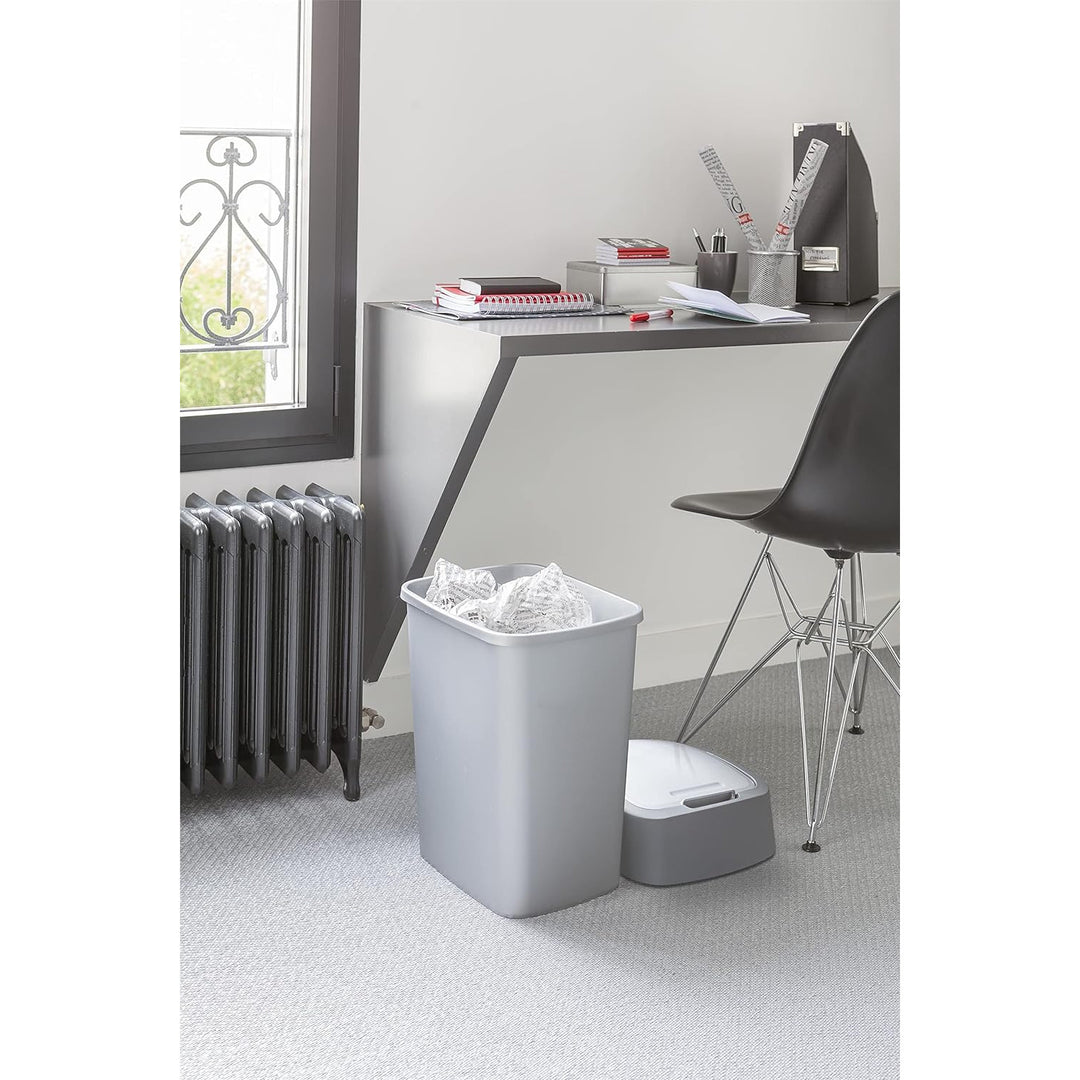 Cestino Cuver, per la raccolta differenziata, con coperchio, grigio, telaio argento, 25L, Flip Bin