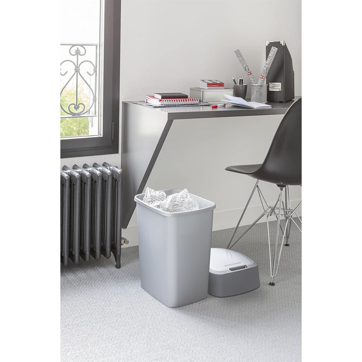 Cestino Cuver, per la raccolta differenziata, con coperchio, grigio, telaio argento, 25L, Flip Bin