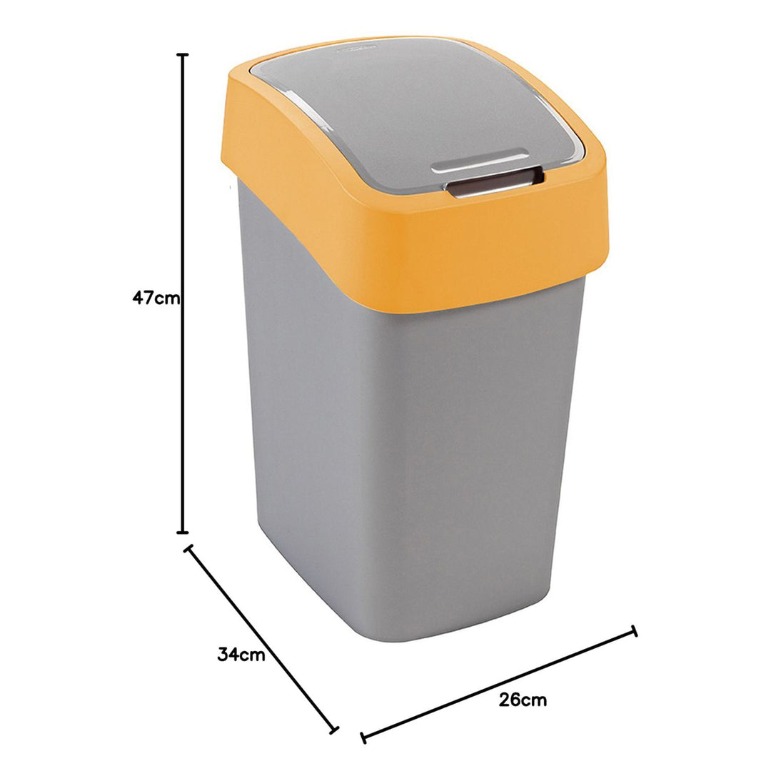 Cestino Cuver, per la raccolta differenziata, con coperchio, grigio, telaio arancione, 25L, Flip Bin