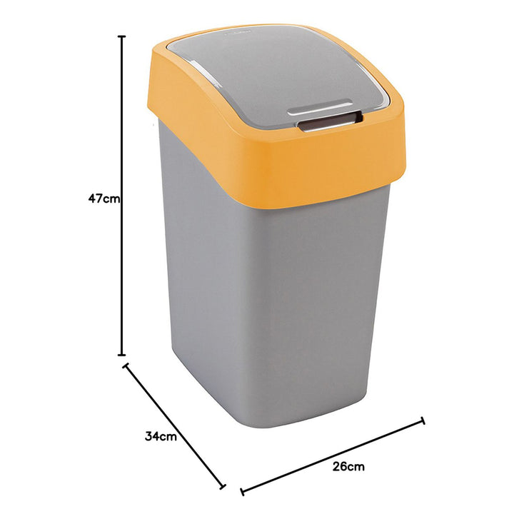 Cestino Cuver, per la raccolta differenziata, con coperchio, grigio, telaio arancione, 25L, Flip Bin
