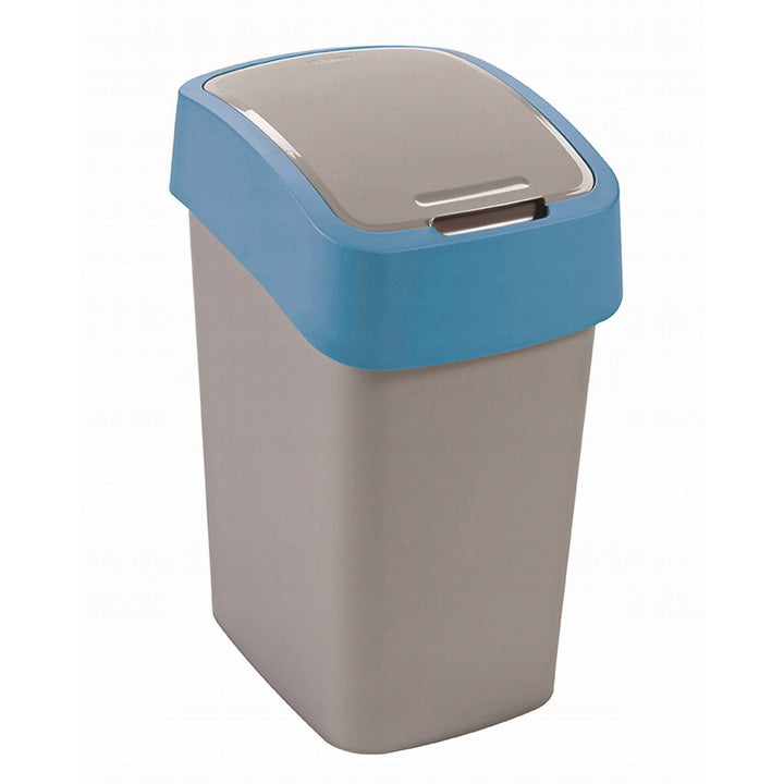 Cestino Cuver, per la raccolta differenziata, con coperchio, grigio, telaio blu, 25L, Flip Bin