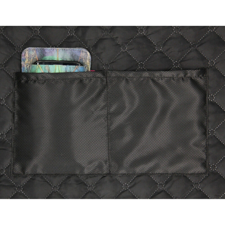 Borsa a tracolla in tela, chiusura lampo, dimensioni 36x40 cm, motivo stampato Nero