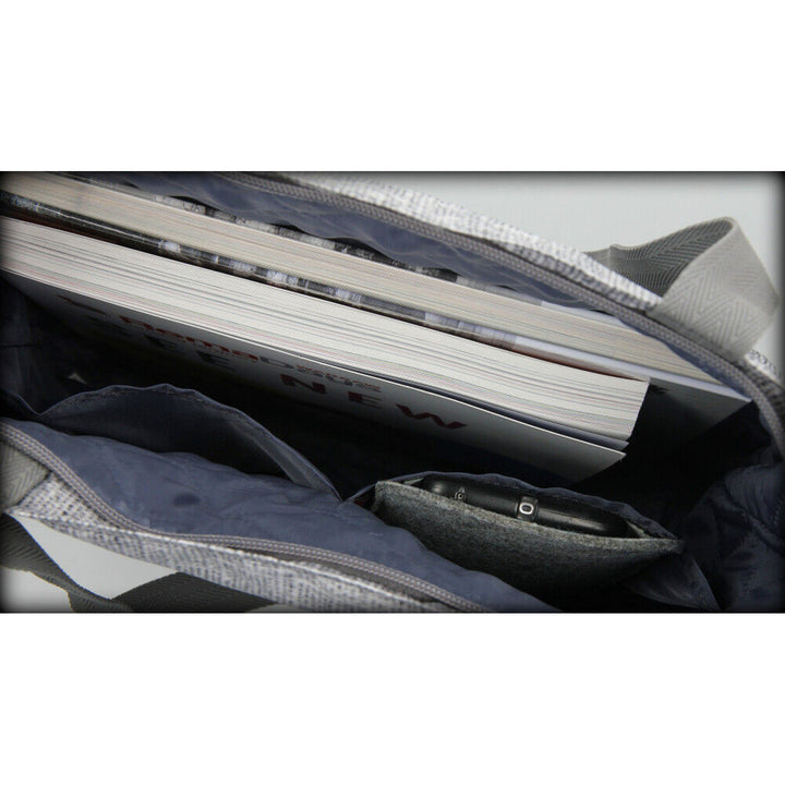 Borsa a tracolla in tela, chiusura lampo, dimensioni 36x40 cm, motivo stampato Hippi