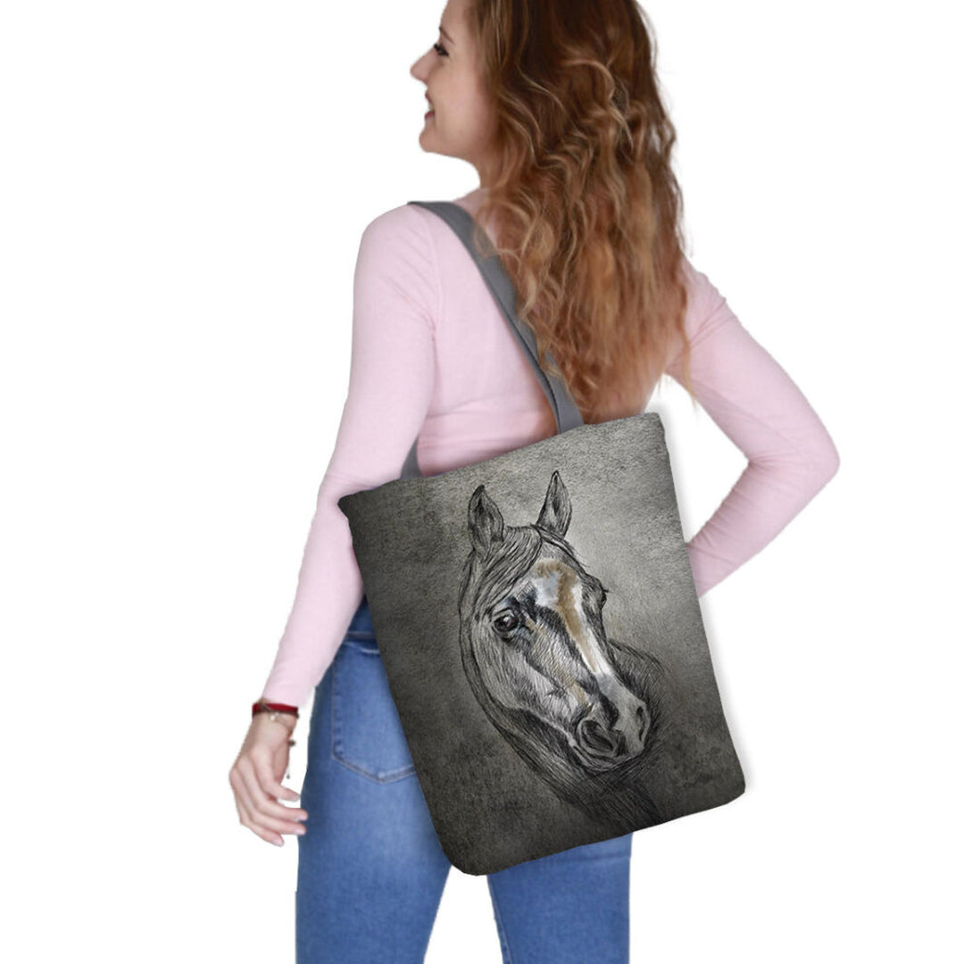 Borsa a tracolla in tela, chiusura lampo, dimensioni 36x40 cm, motivo stampato Lord