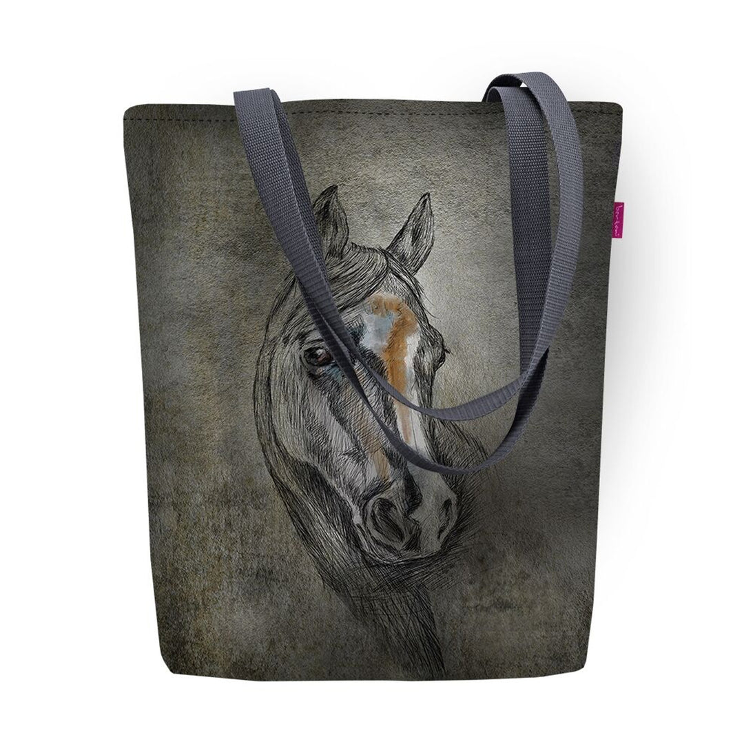 Borsa a tracolla in tela, chiusura lampo, dimensioni 36x40 cm, motivo stampato Lord