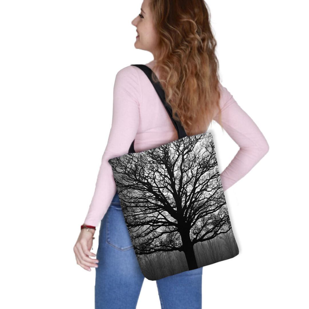 Borsa a tracolla in tela, chiusura lampo, dimensioni 36x40 cm, motivo stampato Serenity