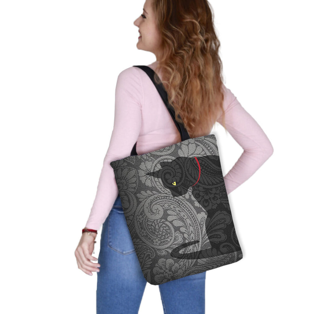 Borsa a tracolla in tela, chiusura lampo, dimensioni 36x40 cm, motivo stampato Kleks