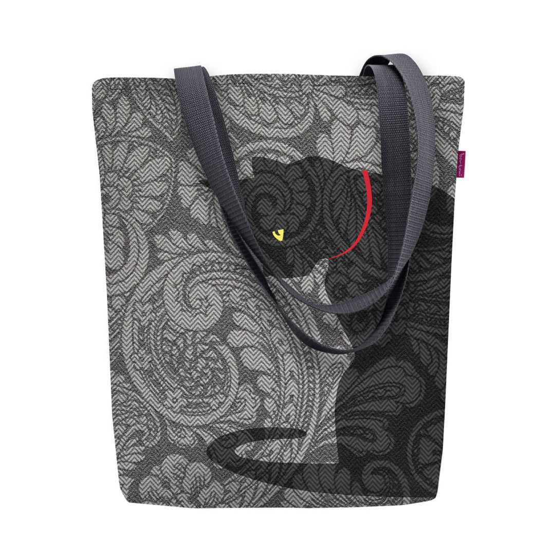 Borsa a tracolla in tela, chiusura lampo, dimensioni 36x40 cm, motivo stampato Kleks