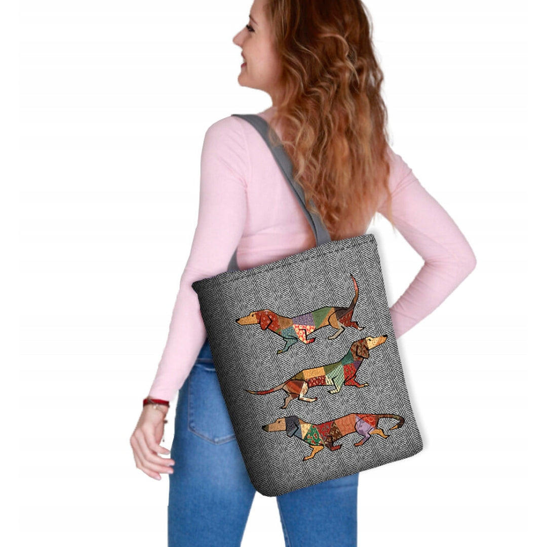 Borsa a tracolla in tela, chiusura lampo, dimensioni 36x40 cm, motivo stampato Joker