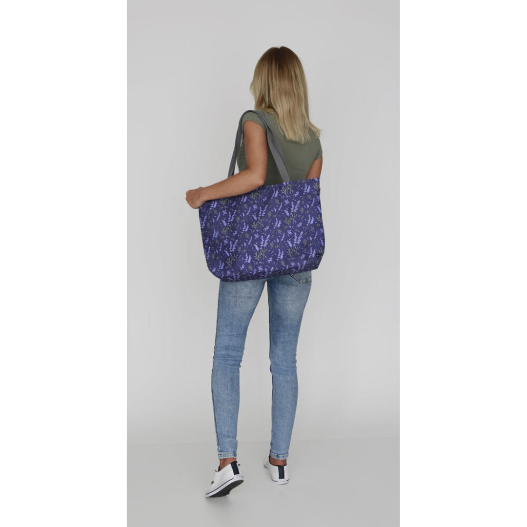 Borsa a tracolla Bertoni, con cerniera, resistente alle intemperie, stampa durevole, modello Lavender