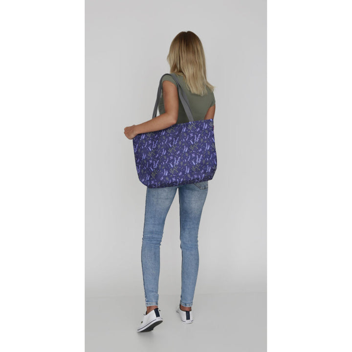Borsa a tracolla Bertoni, con cerniera, resistente alle intemperie, stampa durevole, modello Lavender