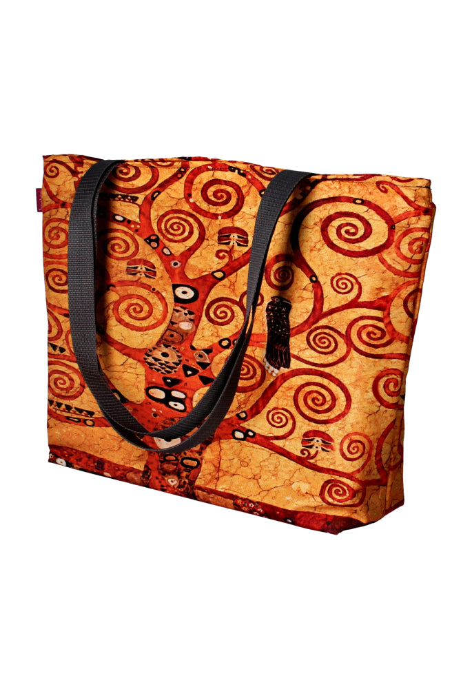 Holi Borsa a tracolla con Zipper Ladies Shopper adatto per A4 Borsa da trasporto con Motif Golden Tree