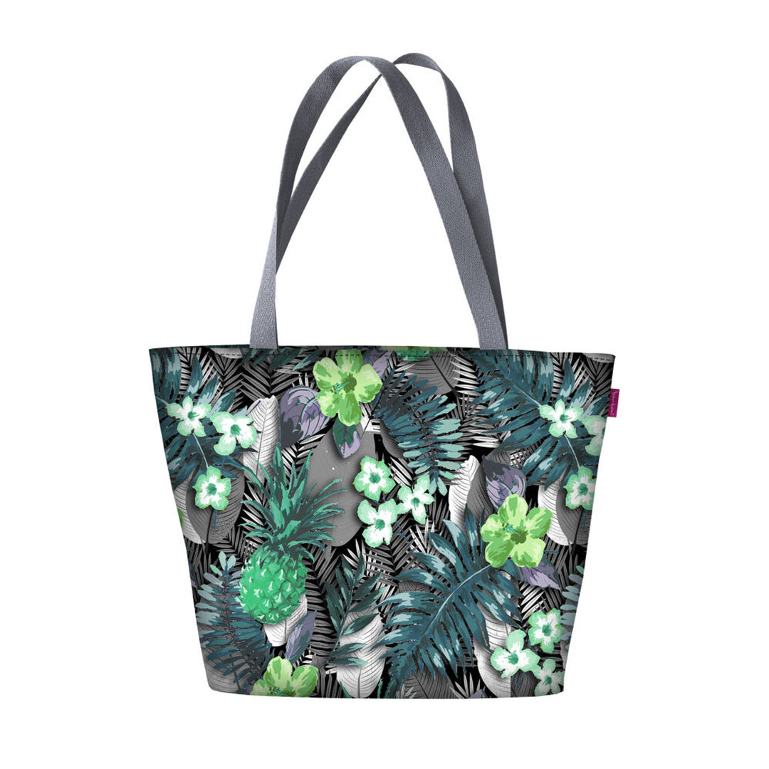 Borsa a tracolla Bertoni, cerniera, resistente alle intemperie, stampa durevole, motivo Lambada Green