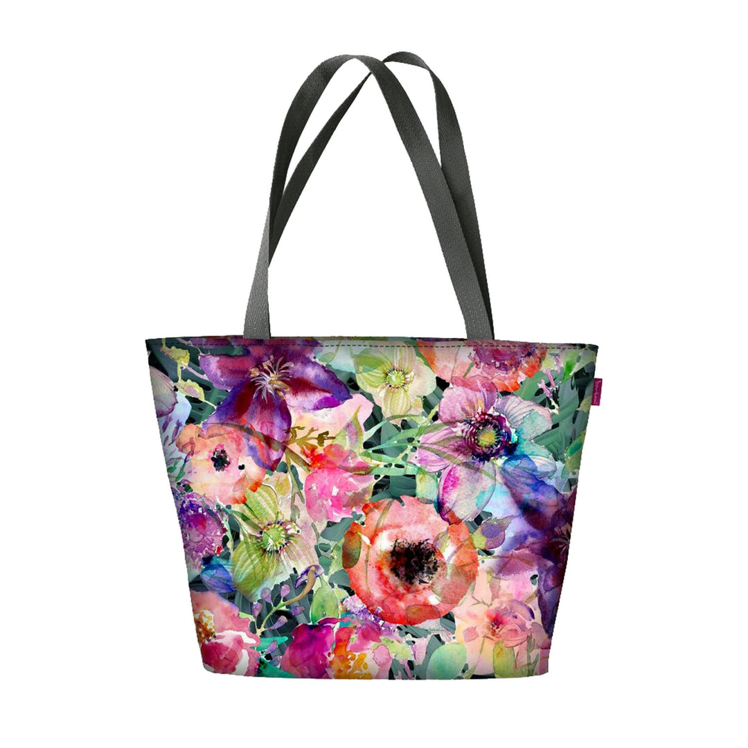 Borsa a tracolla Bertoni, cerniera, resistente alle intemperie, stampa durevole, motivo Flora