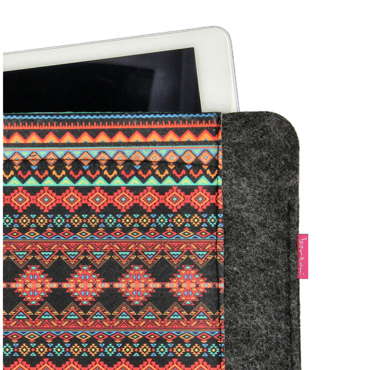 Custodia per laptop da 11 pollici, realizzata in feltro ecologico, con motivo Aztec stampato