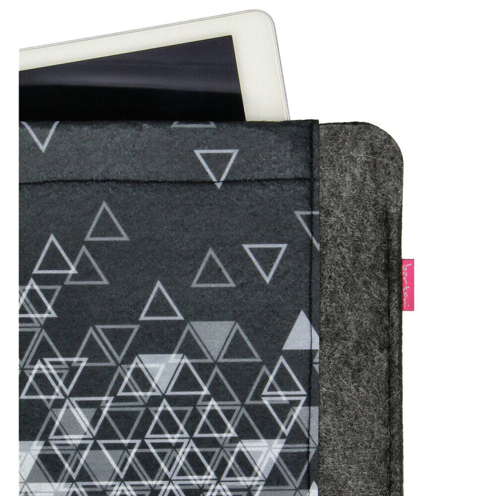 Custodia per laptop da 11 pollici, realizzata in feltro ecologico, con motivo stampato "Triangle"