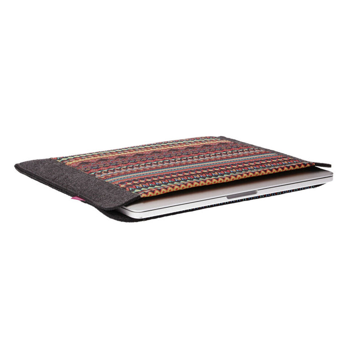 Custodia per laptop da 13 pollici, realizzata in feltro ecologico, con stampa Aztec
