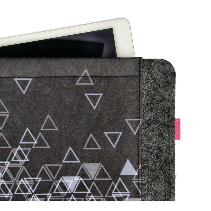 Custodia per laptop da 13 pollici, realizzata in feltro ecologico, con motivo stampato "Triangle"