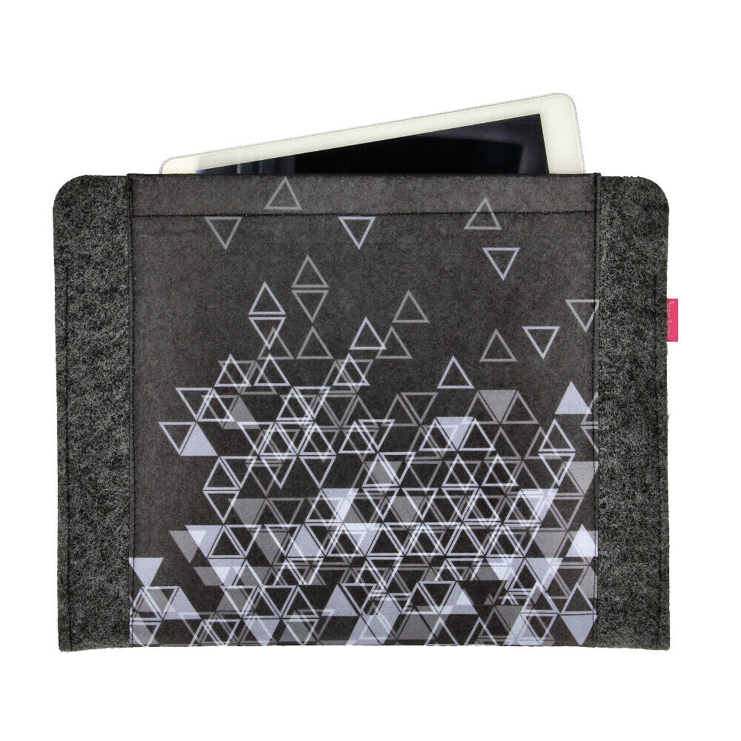 Custodia per laptop da 13 pollici, realizzata in feltro ecologico, con motivo stampato "Triangle"