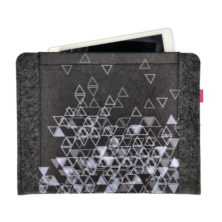 Custodia per laptop da 13 pollici, realizzata in feltro ecologico, con motivo stampato "Triangle"