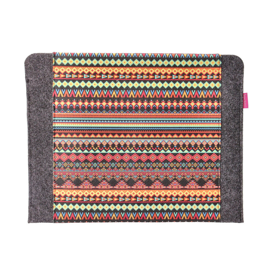 Custodia per laptop da 15 pollici, realizzata in feltro ecologico, con stampa in stile azteco