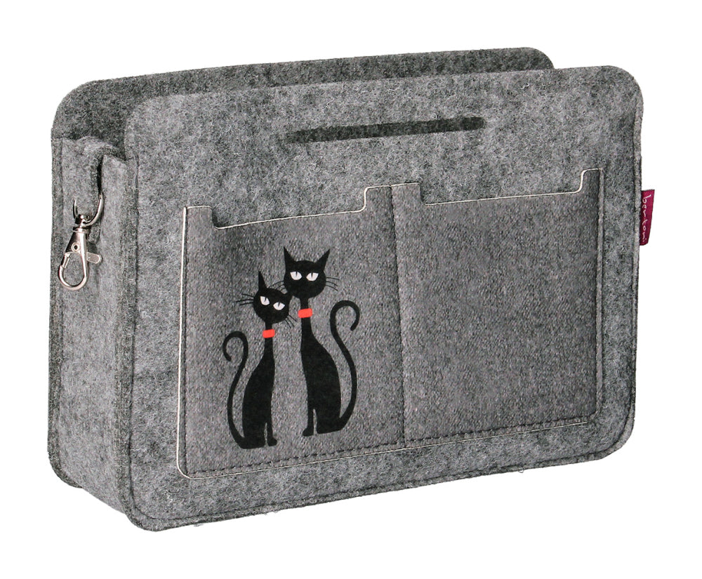 Borsa Premium Organizzatore Borsetta Organizer Borsa Feltro Black Cats