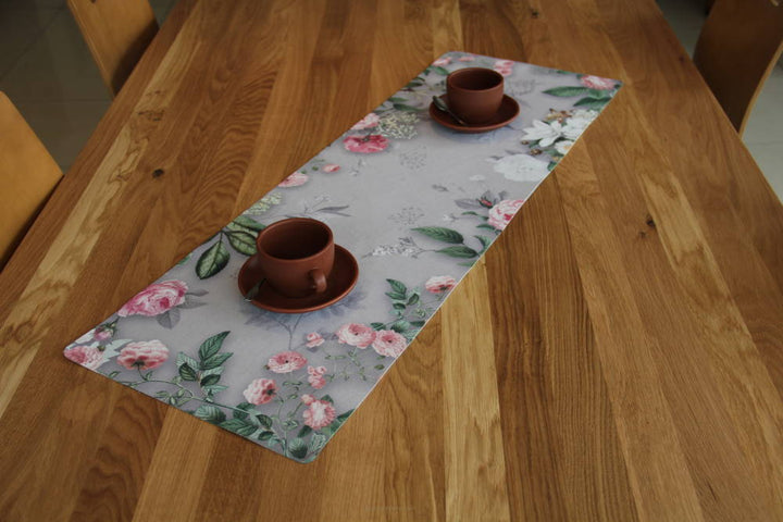 Tovaglia da tavolo Nastro da tavolo in feltro con decorazione Easy Care  95 x 33 cm Melanie Grey