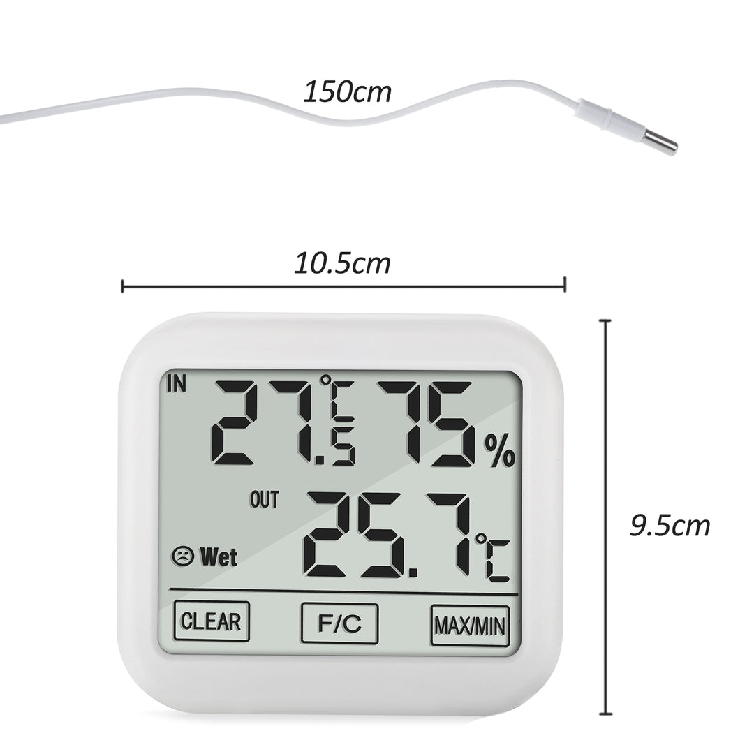 Stazione meteorologica GreenBlue con sonda esterna da 1,5 m, lunghezza cavo 1,5 m, batteria 2xAA, GB381