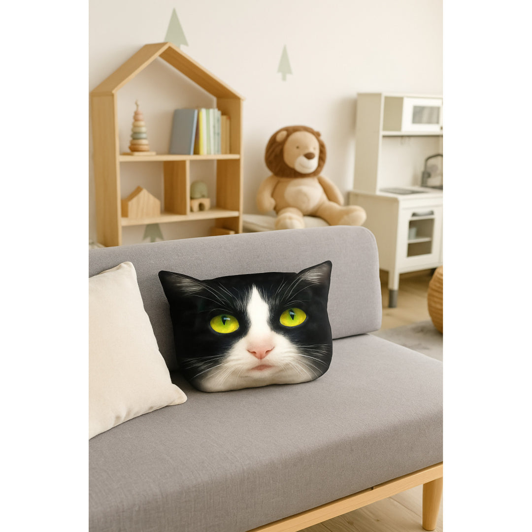 Cuscino decorativo Bertoni Cat Panda 30x45 cm, velluto, stampa gatto, inserto anallergico