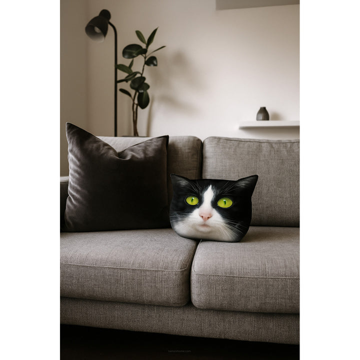 Cuscino decorativo Bertoni Cat Panda 30x45 cm, velluto, stampa gatto, inserto anallergico