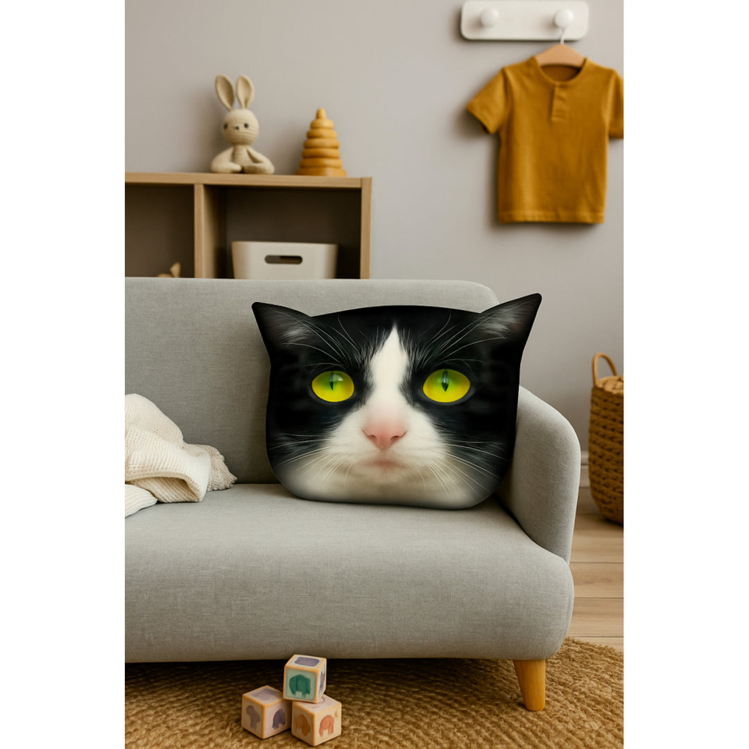 Cuscino decorativo Bertoni Cat Panda 30x45 cm, velluto, stampa gatto, inserto anallergico