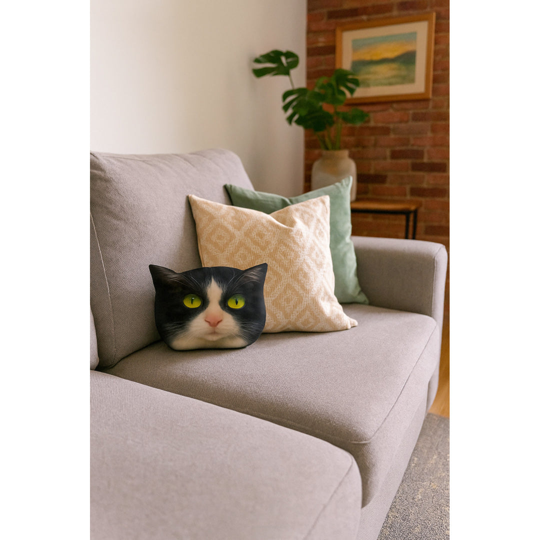 Cuscino decorativo Bertoni Cat Panda 30x45 cm, velluto, stampa gatto, inserto anallergico