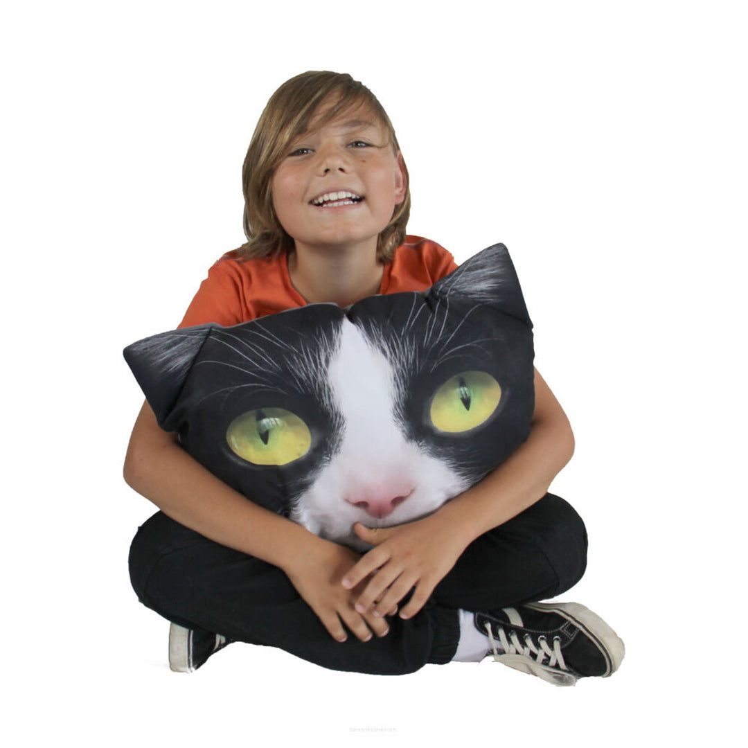 Cuscino decorativo Bertoni Cat Panda 30x45 cm, velluto, stampa gatto, inserto anallergico