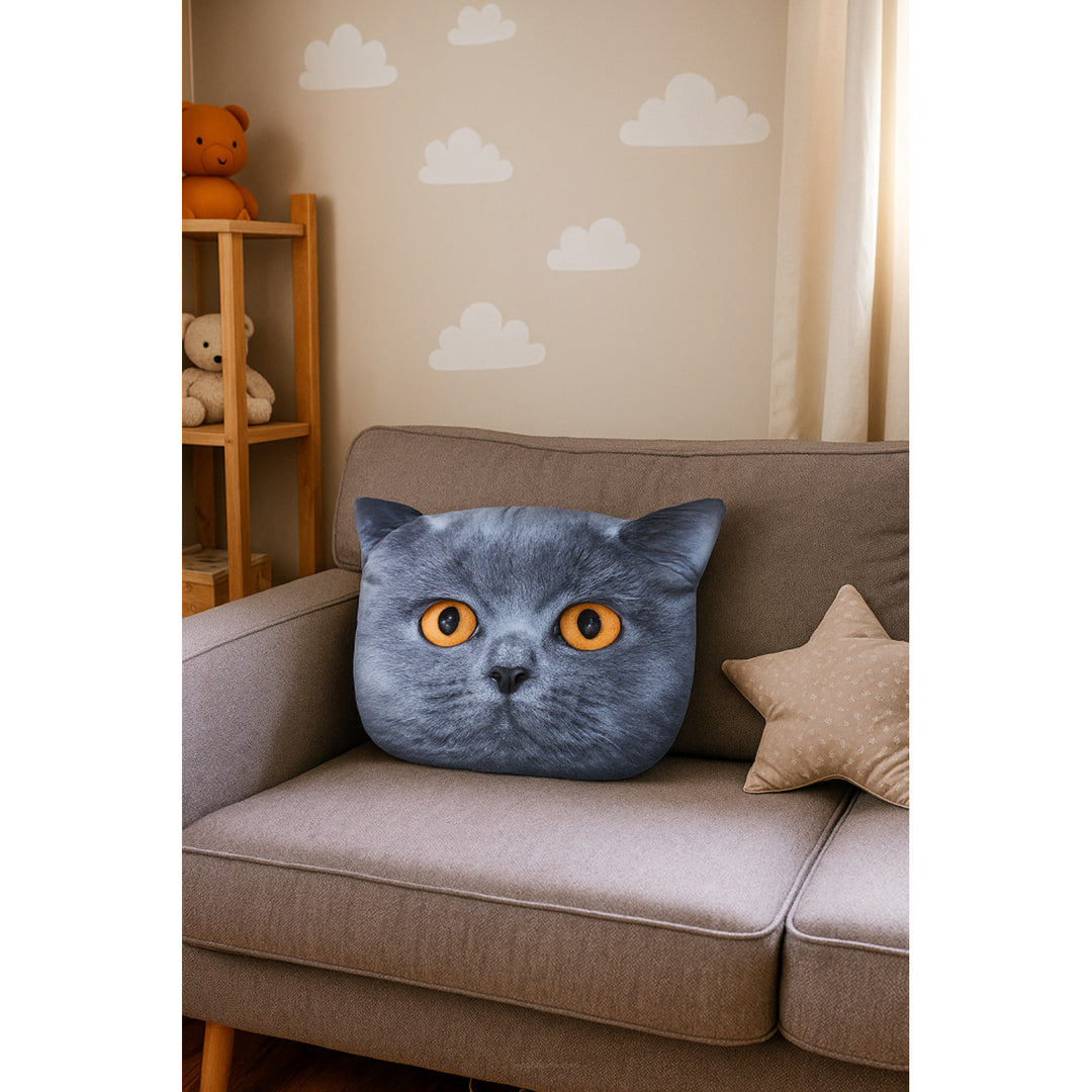 Cuscino decorativo Bertoni Cat Leon 30x45 cm, velluto, stampa gatto, inserto anallergico