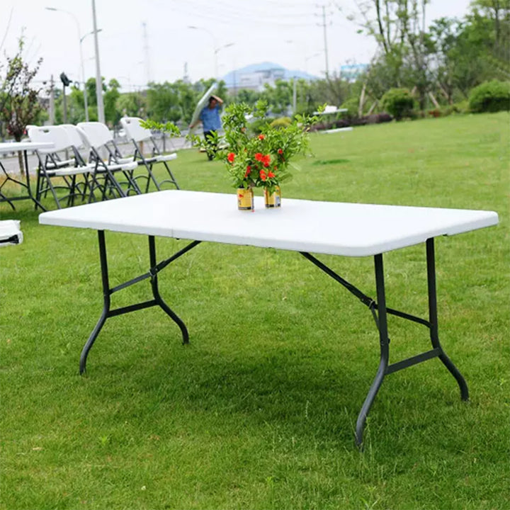 GreenBlue GB370 Tavolo da catering/giardino 180cm, 180x75x74cm, HDPE, max. 200 kg, Richiudibile a Valigetta con Maniglia