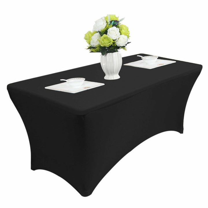 Green Blue GB372 Tovaglia flessibile per catering nero, Copritavolo 180x75x75cm, spandex, Lavabile in lavatrice