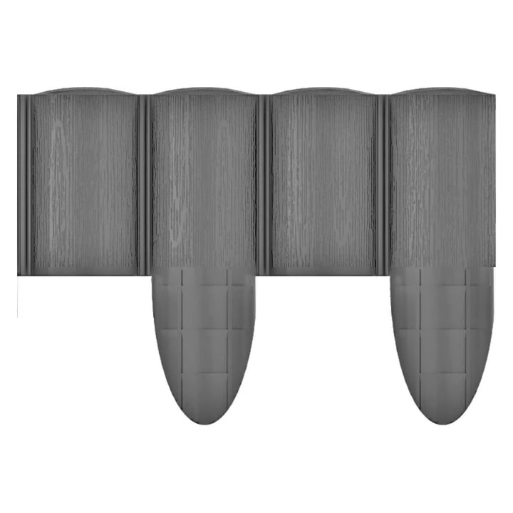 Steccato da giardino Cellfast, effetto legno, resistente al gelo, lunghezza 2,4 m, colore grafite, 34-054